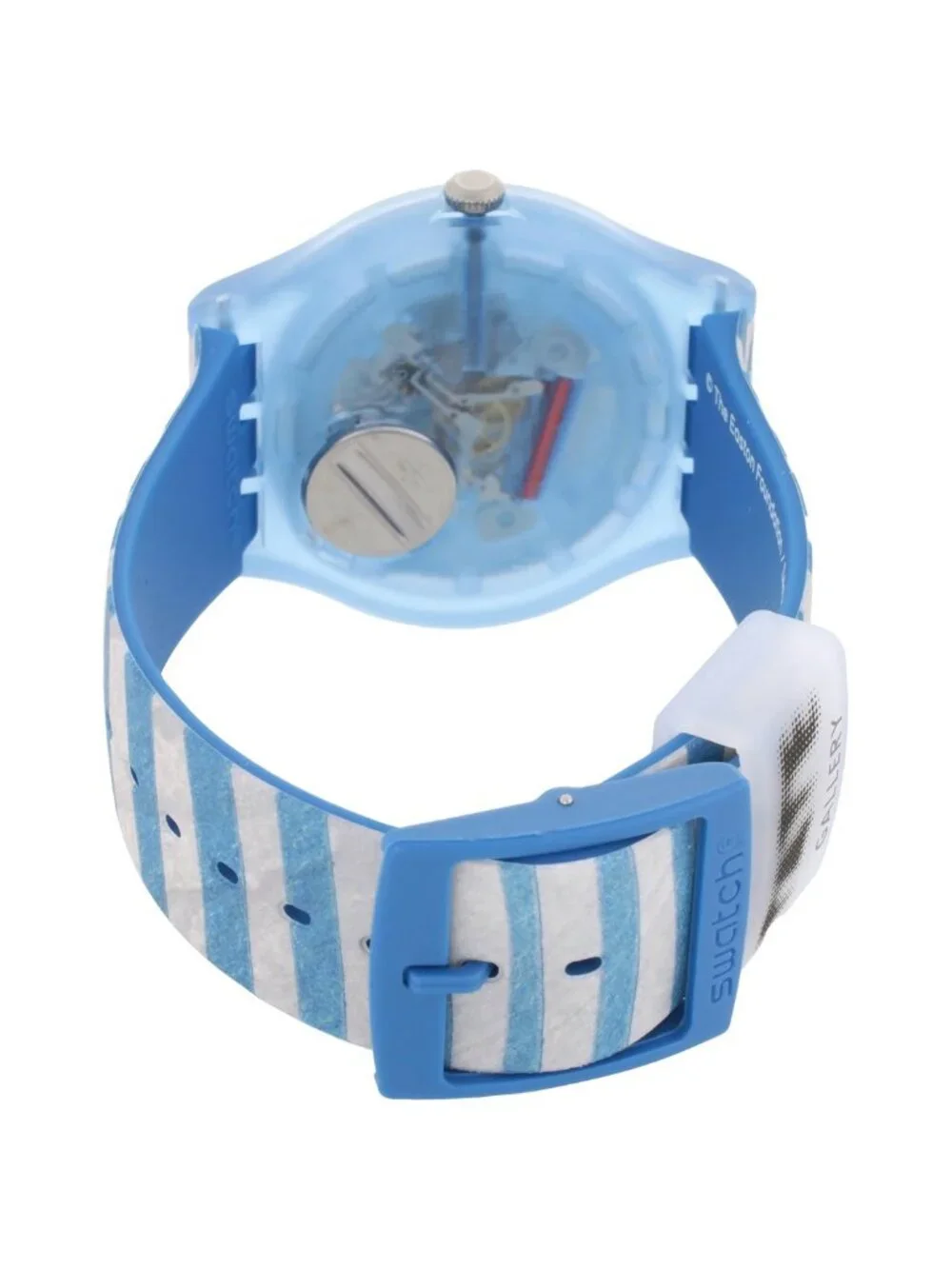 NWT Swatch Bourgeois's Spirals Quartz Blue Dial Watch